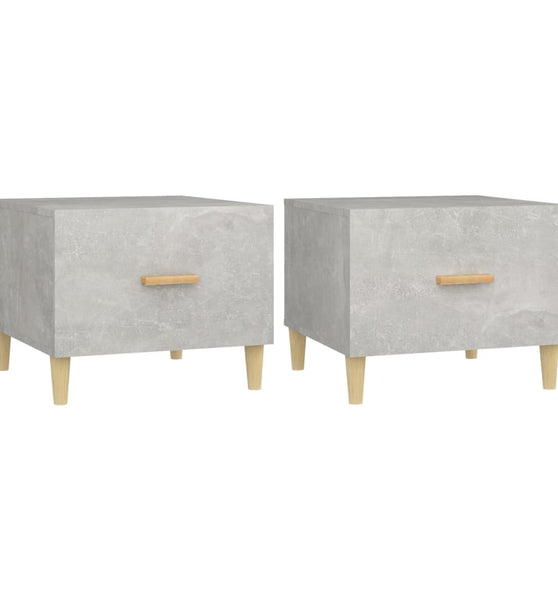 Couchtische 2 Stk. Betongrau 50x50x40 cm Holzwerkstoff