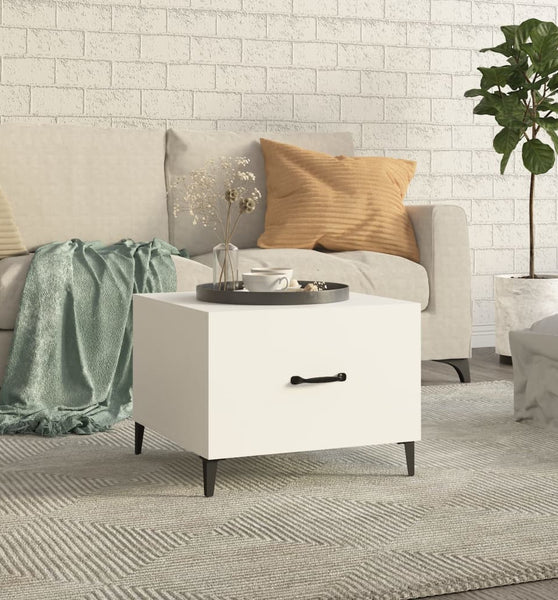 Couchtisch mit Metallbeinen Weiß 50x50x40 cm