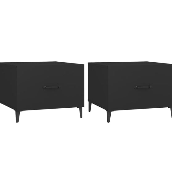 Couchtische mit Metallbeinen 2 Stk. Schwarz 50x50x40 cm