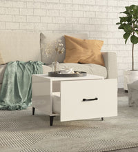 Couchtische mit Metallbeinen 2 Stk. Hochglanz-Weiß 50x50x40 cm
