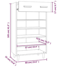Schuhschrank Schwarz 60x35x105 cm Holzwerkstoff