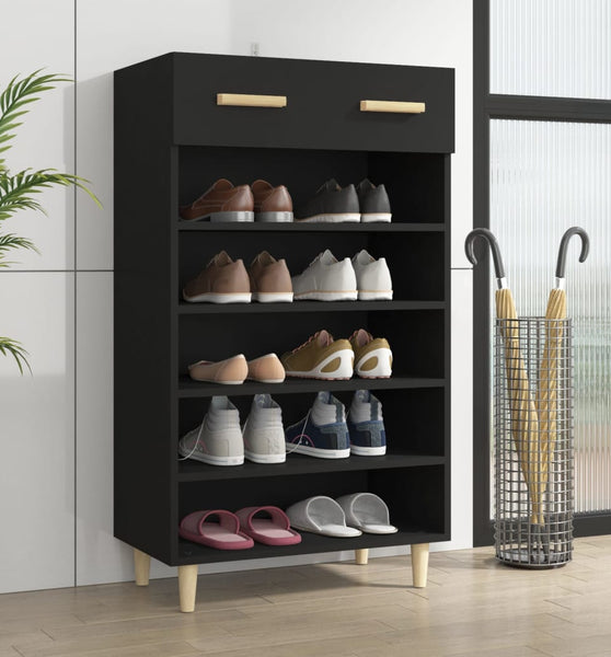 Schuhschrank Schwarz 60x35x105 cm Holzwerkstoff