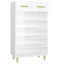 Schuhschrank Hochglanz-Weiß 60x35x105 cm Holzwerkstoff