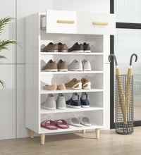 Schuhschrank Hochglanz-Weiß 60x35x105 cm Holzwerkstoff