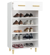 Schuhschrank Hochglanz-Weiß 60x35x105 cm Holzwerkstoff