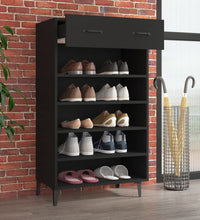 Schuhschrank Schwarz 60x35x105 cm Holzwerkstoff