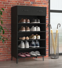 Schuhschrank Schwarz 60x35x105 cm Holzwerkstoff