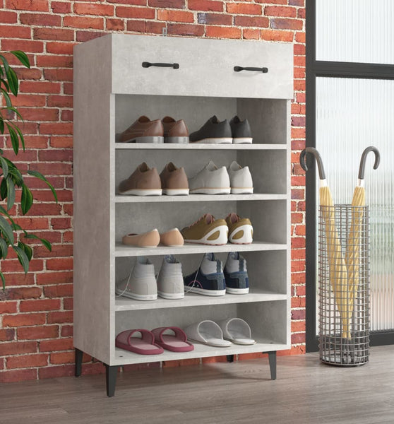 Schuhschrank Betongrau 60x35x105 cm Holzwerkstoff