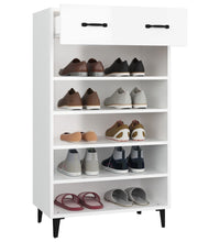 Schuhschrank Hochglanz-Weiß 60x35x105 cm Holzwerkstoff