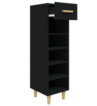 Schuhschrank Schwarz 30x35x105 cm Holzwerkstoff