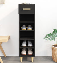 Schuhschrank Schwarz 30x35x105 cm Holzwerkstoff