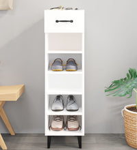 Schuhschrank Hochglanz-Weiß 30x35x105 cm Holzwerkstoff