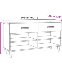 Schuhschrank Weiß 102x35x55 cm Holzwerkstoff
