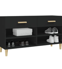 Schuhschrank Schwarz 102x35x55 cm Holzwerkstoff