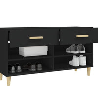 Schuhschrank Schwarz 102x35x55 cm Holzwerkstoff