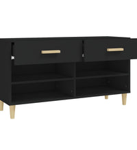 Schuhschrank Schwarz 102x35x55 cm Holzwerkstoff