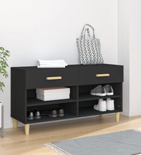 Schuhschrank Schwarz 102x35x55 cm Holzwerkstoff