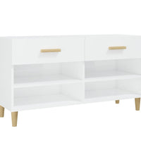 Schuhschrank Hochglanz-Weiß 102x35x55 cm Holzwerkstoff