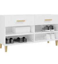 Schuhschrank Hochglanz-Weiß 102x35x55 cm Holzwerkstoff