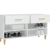 Schuhschrank Hochglanz-Weiß 102x35x55 cm Holzwerkstoff