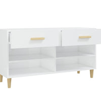 Schuhschrank Hochglanz-Weiß 102x35x55 cm Holzwerkstoff