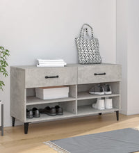 Schuhschrank Betongrau 102x35x55 cm Holzwerkstoff