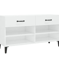 Schuhschrank Hochglanz-Weiß 102x35x55 cm Holzwerkstoff