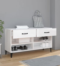 Schuhschrank Hochglanz-Weiß 102x35x55 cm Holzwerkstoff