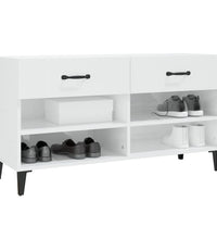 Schuhschrank Hochglanz-Weiß 102x35x55 cm Holzwerkstoff