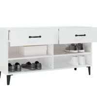 Schuhschrank Hochglanz-Weiß 102x35x55 cm Holzwerkstoff