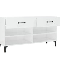 Schuhschrank Hochglanz-Weiß 102x35x55 cm Holzwerkstoff