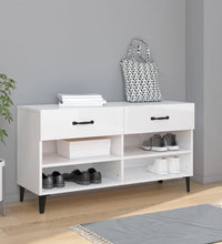 Schuhschrank Hochglanz-Weiß 102x35x55 cm Holzwerkstoff