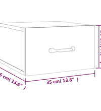 Wand-Nachttisch Betongrau 35x35x20 cm