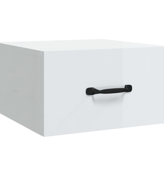 Wand-Nachttisch Hochglanz-Weiß 35x35x20 cm