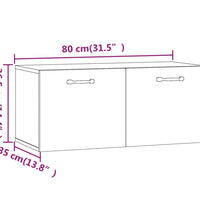 Wandschrank Hochglanz-Weiß 80x36,5x35 cm Holzwerkstoff