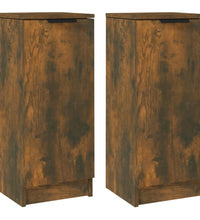 Sideboards 2 Stk. Räuchereiche 30x30x70 cm Holzwerkstoff