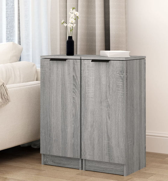 Sideboards 2 Stk. Grau Sonoma 30x30x70 cm Holzwerkstoff