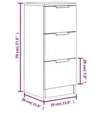 Sideboard Braun Eichen-Optik 30x30x70 cm Holzwerkstoff