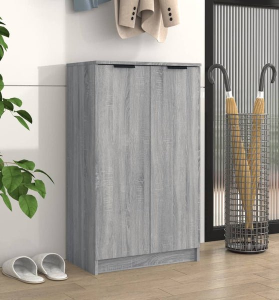 Schuhschrank Grau Sonoma 59x35x100 cm Holzwerkstoff