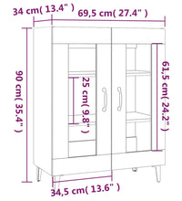 Sideboard Grau Sonoma 69,5x34x90 cm Holzwerkstoff