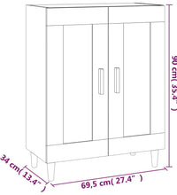 Sideboard Räuchereiche 69,5x34x90 cm Holzwerkstoff