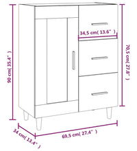 Sideboard Räuchereiche 69,5x34x90 cm Holzwerkstoff