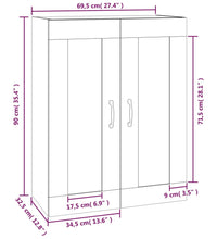 Hängeschrank Grau Sonoma 69,5x32,5x90 cm