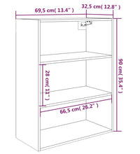 Hängeschrank Grau Sonoma 69,5x32,5x90 cm
