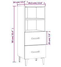 Sideboard Braun Eichen-Optik 34,5x34x90 cm Holzwerkstoff