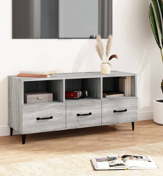 TV-Schrank Grau Sonoma 102x35x50 cm Holzwerkstoff