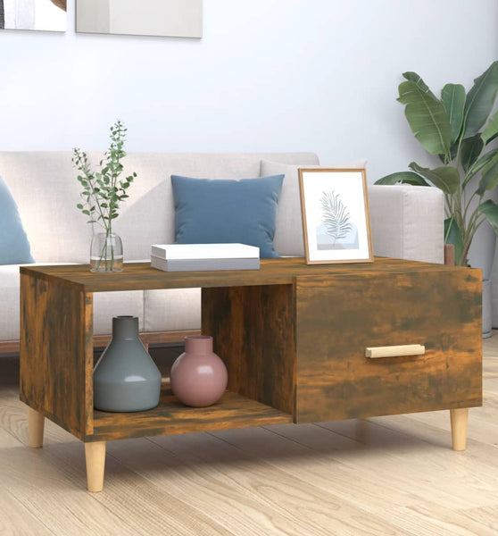 Couchtisch Räuchereiche 89,5x50x40 cm Holzwerkstoff