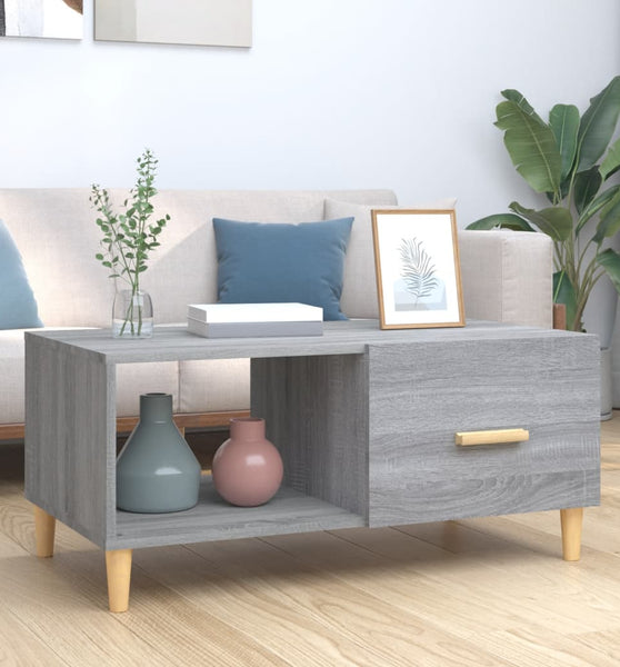 Couchtisch Grau Sonoma 89,5x50x40 cm Holzwerkstoff