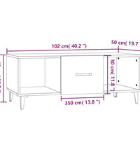 Couchtisch Grau Sonoma 102x50x40 cm Holzwerkstoff