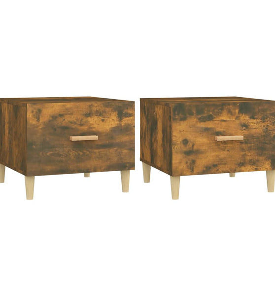 Couchtische 2 Stk. Räuchereiche 50x50x40 cm Holzwerkstoff